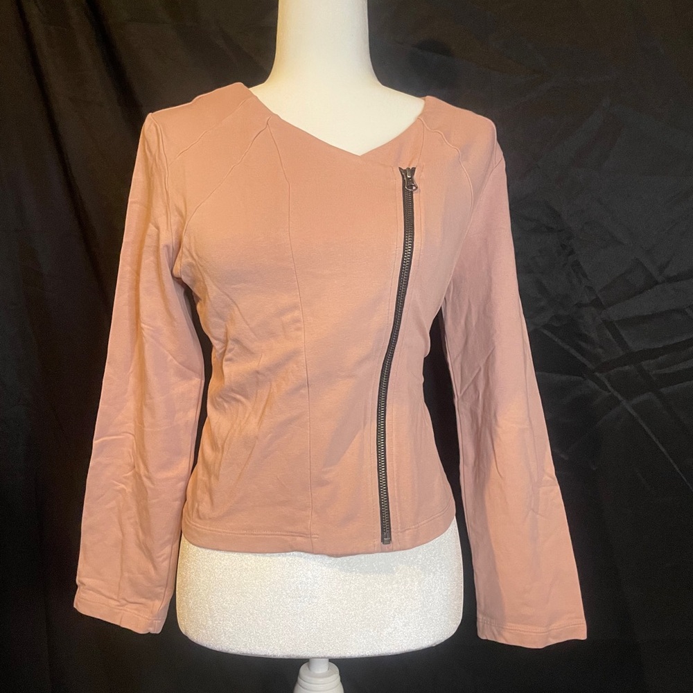 Lanston| Women’s Pink Asymmetrical Zip Jacket, size Large